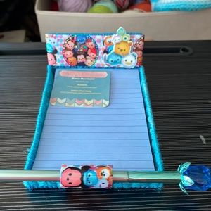 Tsum Tsum  themed post it note pad with pen. Handcrafted with ♥️